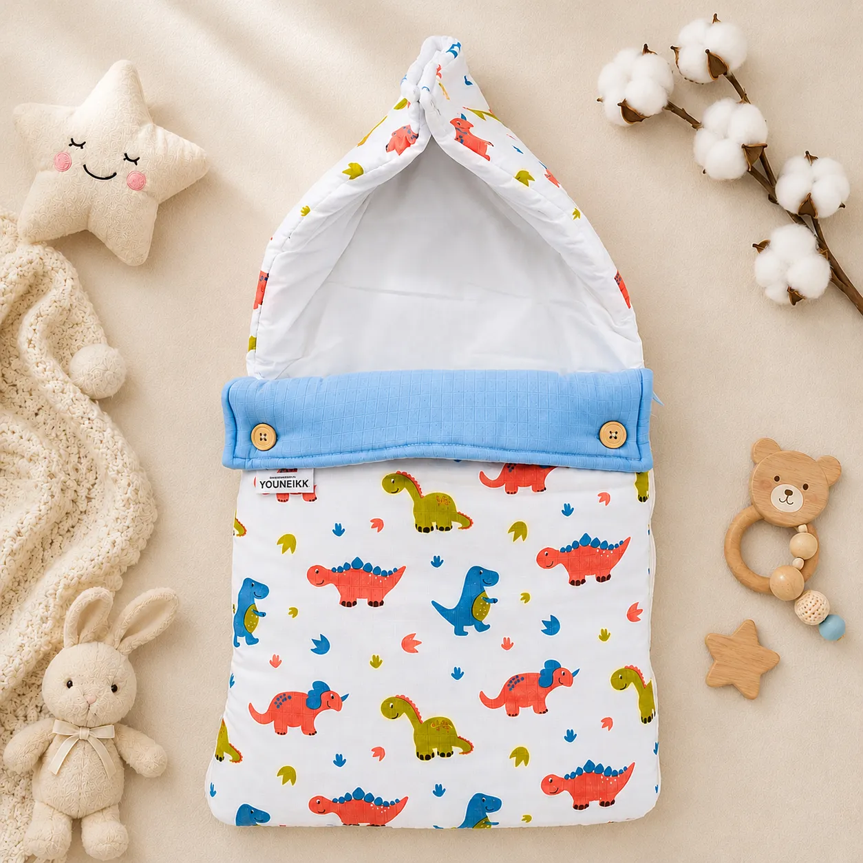 Muslin Cotton Baby Nest – Button Closure | Newborn Carry Bed | Sleeping Nest