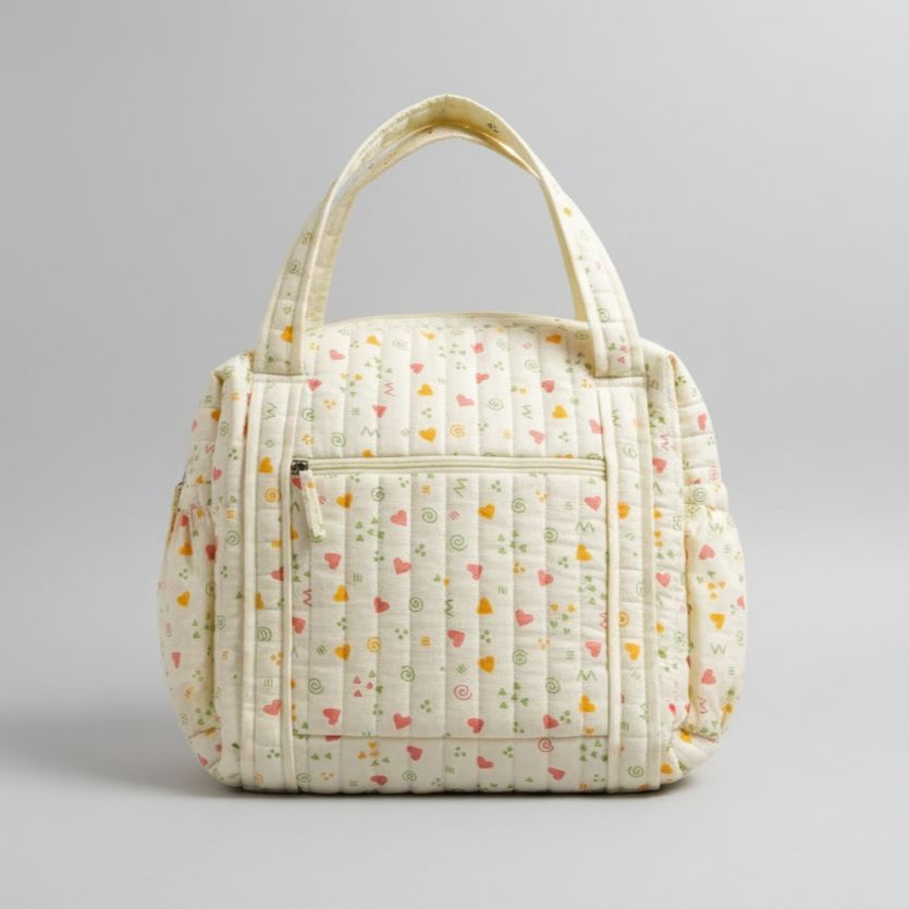 Muslin Diaper Bag - Green Little Heart