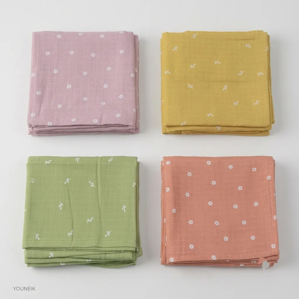 75*150cm Solid Colour Muslin Bath Towels | 4 Pieces