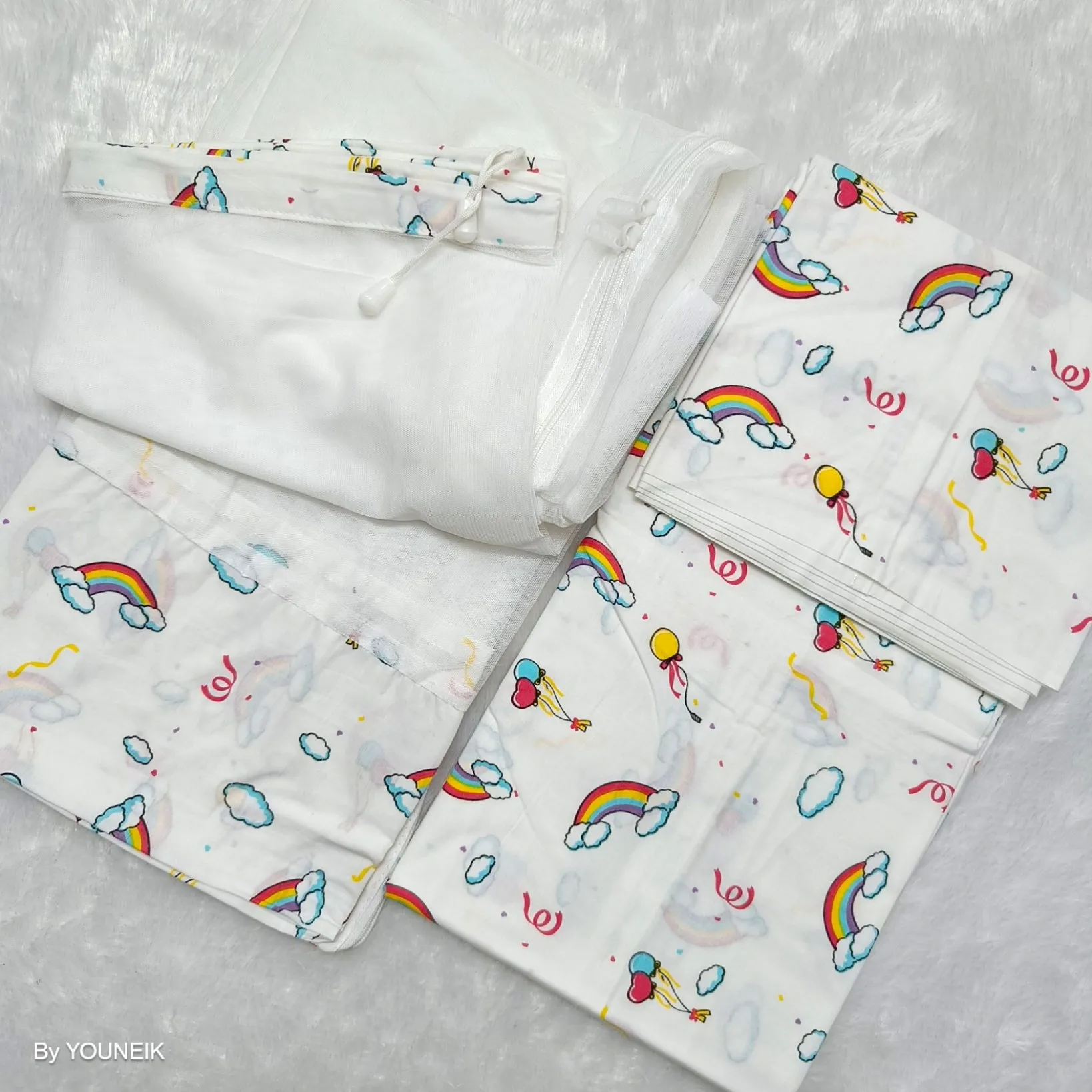 Organic Cotton Thottil/Cradle Clothe & Net 3.6m