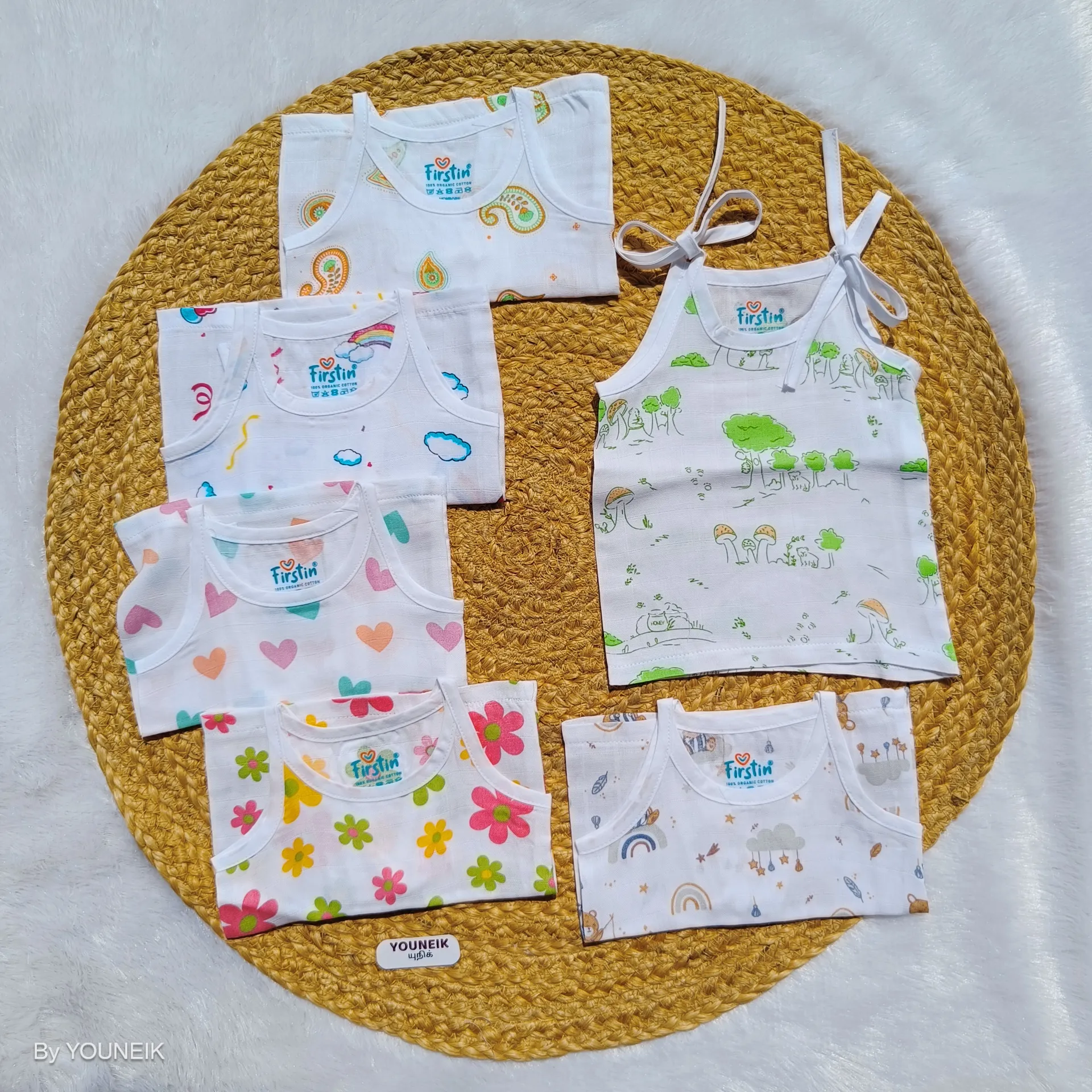 Newborn Top Knot Jabla Organic Muslin Cotton ā Pack of 6 | Soft & Breathable | Firstin