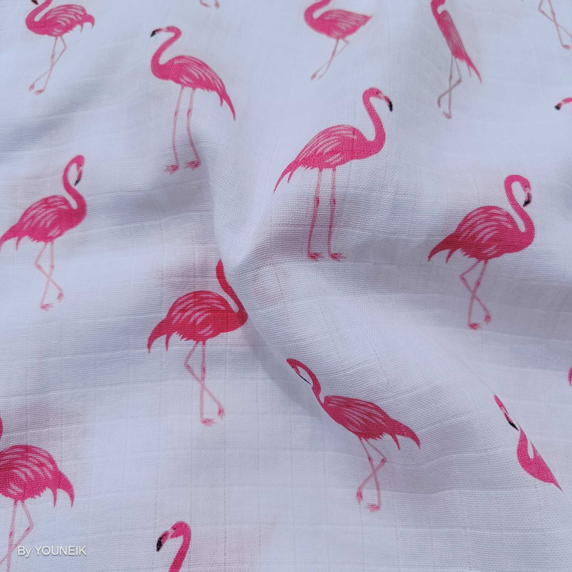 70*100cm | Muslin Cotton Towel - Flamingo