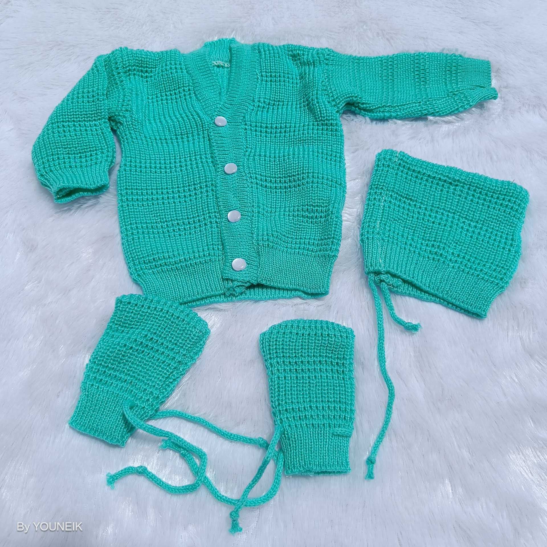 0-3m Woolen Sweater - Plain Green